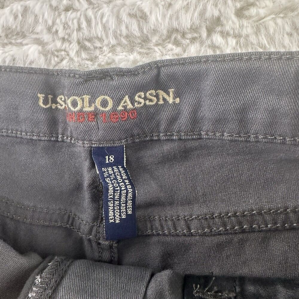 US POLO ASSN. Boys Size 18 Dark Gray 5 Pocket Jeans Brand New, Reinforced Knee - Picture 4 of 16